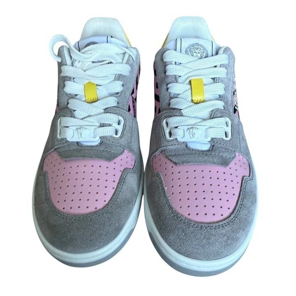 Versace Medusa Pink/Gray Leather Women's Sneaker Shoe, 1014316, Euro 40 - Picture 7 of 12